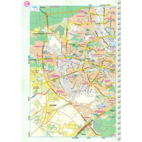 Україна. Атлас автомобільних шляхів, М 1:500 000 (м'яка обкладинка, на спіралі)