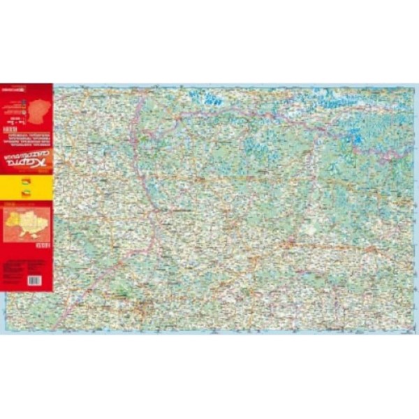 Карта автошляхів. Україна. Захід, М 1:500 000