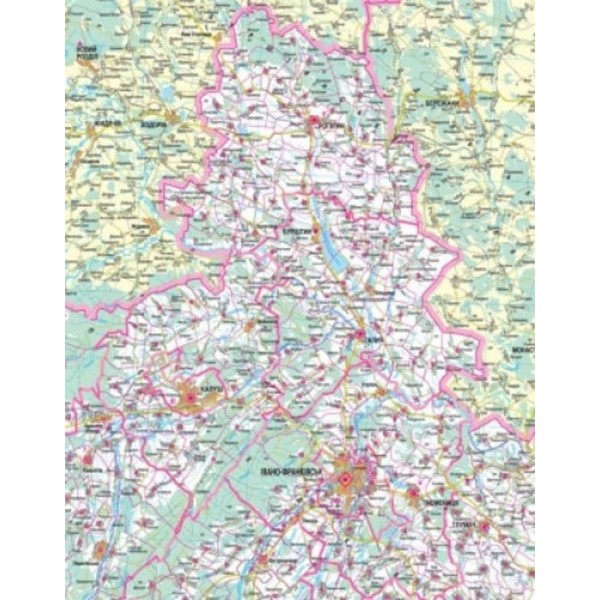 Івано-Франківська область. Політико-адміністративна карта, М 1:250 000