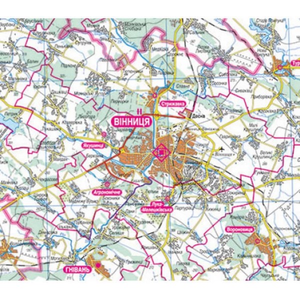 Вінницька область. Політико-адміністративна карта, М 1:310 000