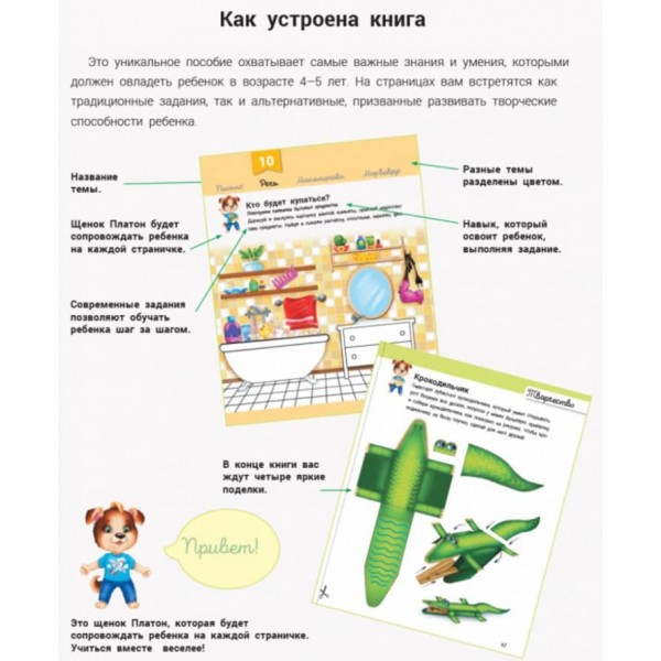 Розвивалочка з песиком Платоном. 4-5 років + 100 наліпок (російською мовою)