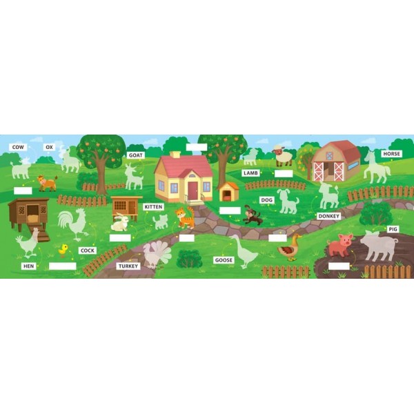 Перші слова. Свійські тварини. Domestic Animals (+ наліпки) (українською мовою)(англійською мовою)